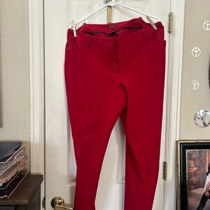 Worthington  bright Red Dress Pants Size 14 straight fit with pockets.